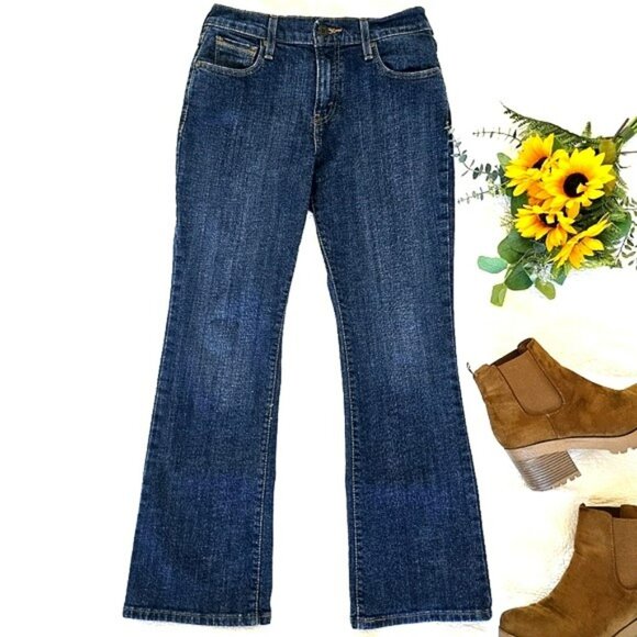 Women's Levi's 515 Bootcut Jeans Size 6 Short W28 L30 Dark Blue Denim Stretchy - Picture 15 of 15